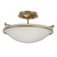 Hubbardton Forge 2000 Modern Brass Opal Glass (GG) Plain Small Semi-Flush