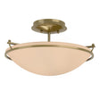 Hubbardton Forge 2000 Modern Brass Sand Glass (SS) Plain Small Semi-Flush