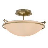 Hubbardton Forge 2000 Modern Brass Sand Glass (SS) Plain Small Semi-Flush