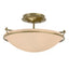 Hubbardton Forge 2000 Modern Brass Sand Glass (SS) Plain Small Semi-Flush