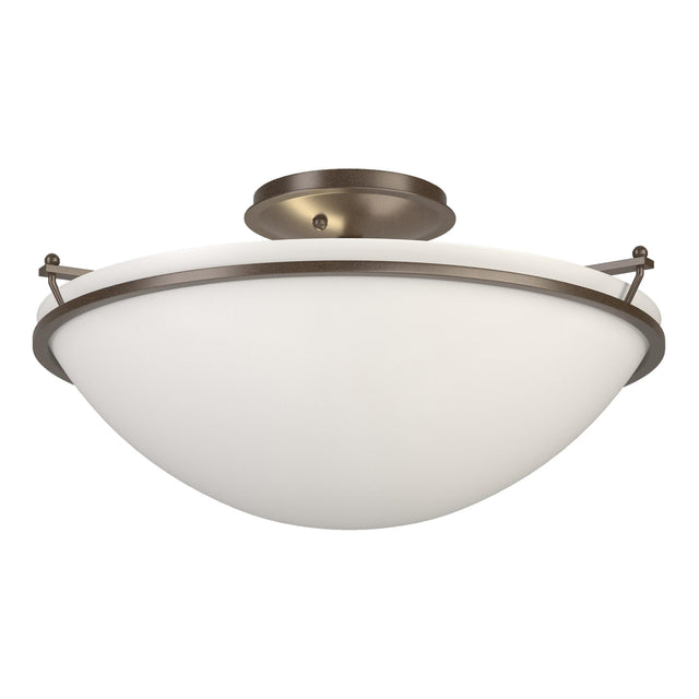 Hubbardton Forge 2004 Bronze Opal Glass (GG) Plain Large Semi-Flush