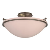 Hubbardton Forge 2004 Bronze Sand Glass (SS) Plain Large Semi-Flush