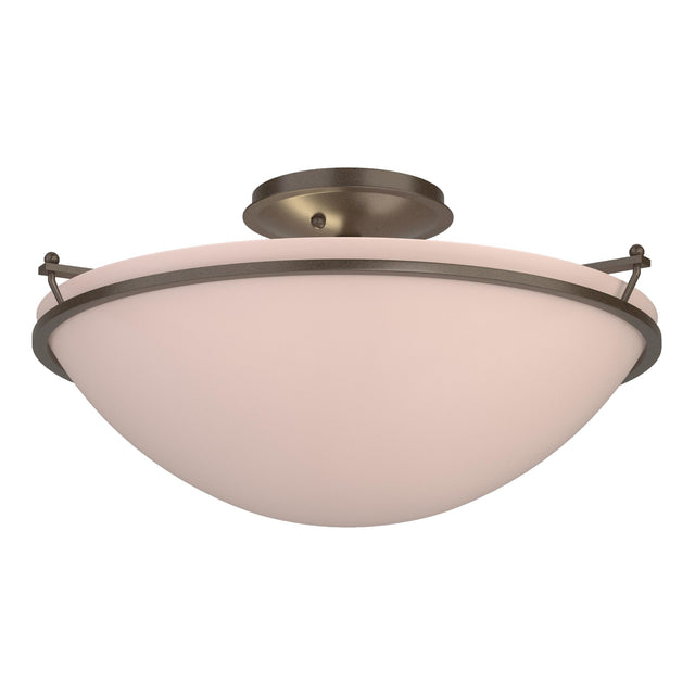 Hubbardton Forge 2004 Bronze Sand Glass (SS) Plain Large Semi-Flush