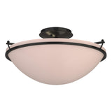 Hubbardton Forge 2004 Black Sand Glass (SS) Plain Large Semi-Flush