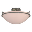 Hubbardton Forge 2004 Natural Iron Sand Glass (SS) Plain Large Semi-Flush