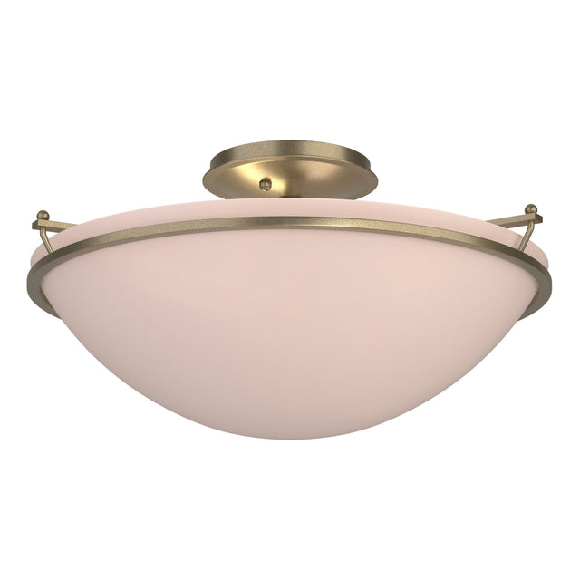 Hubbardton Forge 2004 Soft Gold Sand Glass (SS) Plain Large Semi-Flush