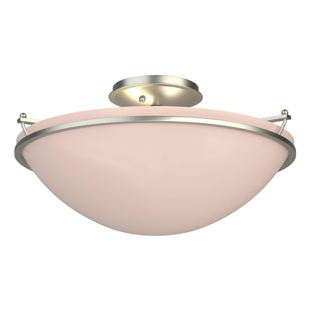 Hubbardton Forge 2004 Sterling Sand Glass (SS) Plain Large Semi-Flush