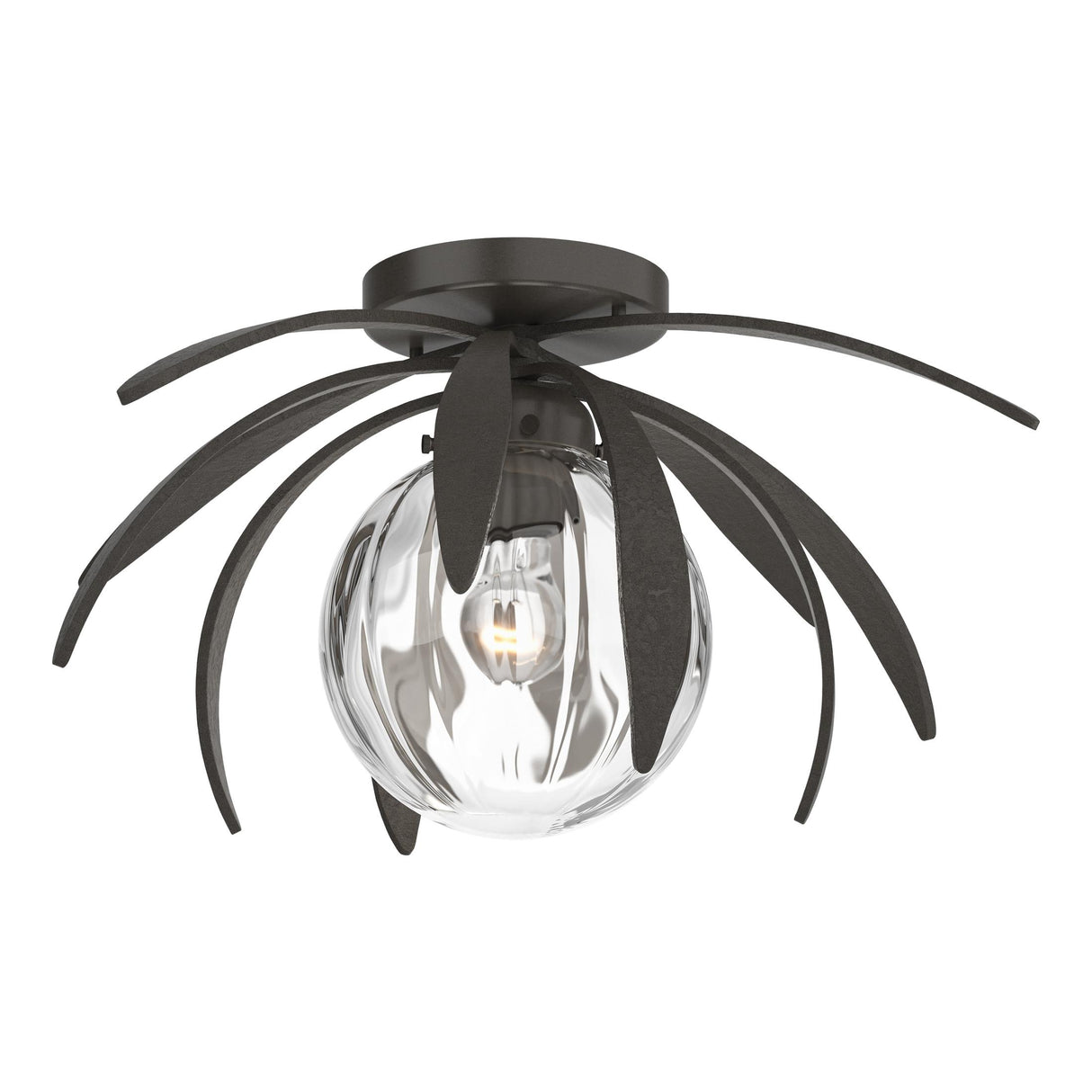 Hubbardton Forge 2020 Dark Smoke Water Glass (LL) Dahlia Semi-Flush