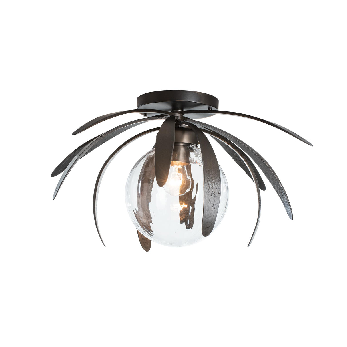 Hubbardton Forge 2020 Dark Smoke Water Glass (LL) Dahlia Semi-Flush