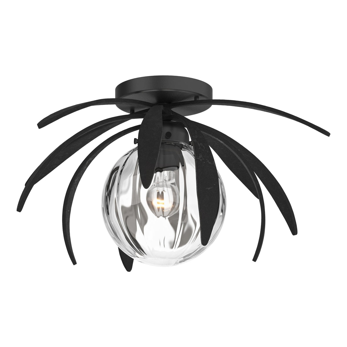 Hubbardton Forge 2020 Black Water Glass (LL) Dahlia Semi-Flush