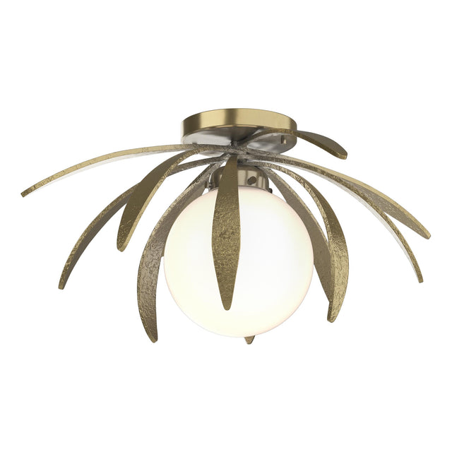 Hubbardton Forge 2020 Modern Brass Opal Glass (GG) Dahlia Semi-Flush