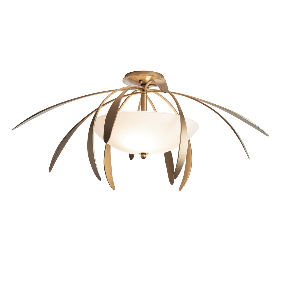 Hubbardton Forge 2021 Soft Gold Opal Glass (GG) Dahlia Medium Semi-Flush