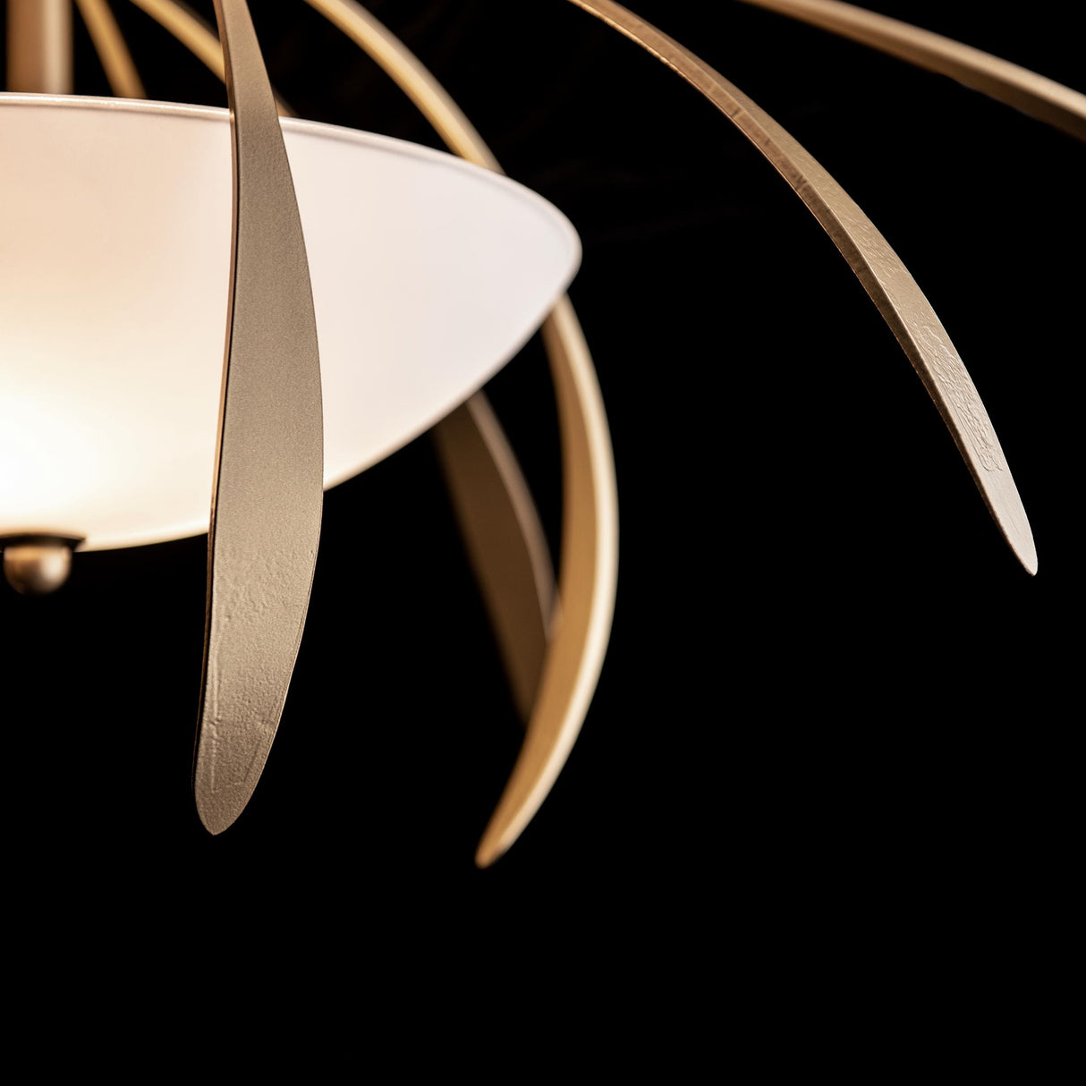 Hubbardton Forge 2021 Soft Gold Opal Glass (GG) Dahlia Medium Semi-Flush