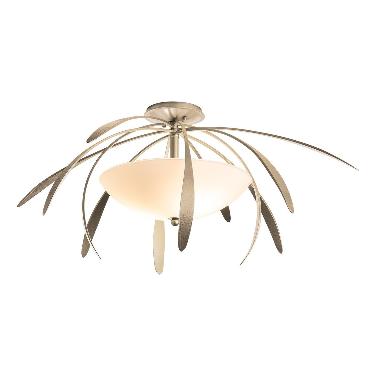 Hubbardton Forge 2021 Soft Gold Opal Glass (GG) Dahlia Medium Semi-Flush