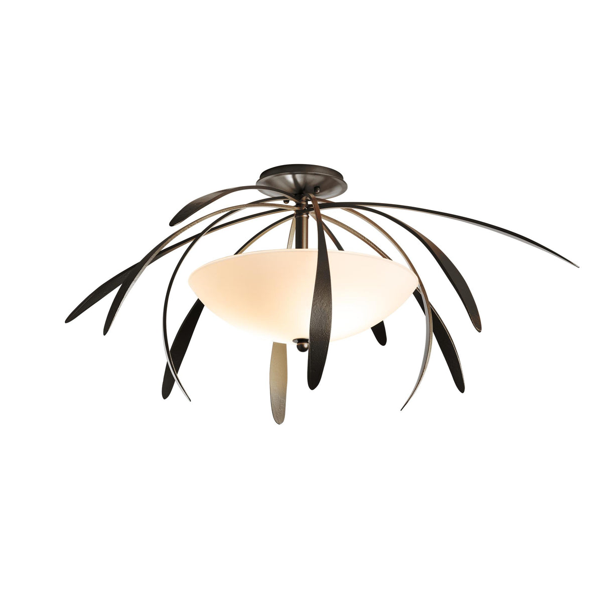 Hubbardton Forge 2021 Oil Rubbed Bronze Opal Glass (GG) Dahlia Medium Semi-Flush