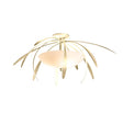 Hubbardton Forge 2021 Modern Brass Opal Glass (GG) Dahlia Medium Semi-Flush