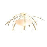 Hubbardton Forge 2021 Modern Brass Opal Glass (GG) Dahlia Medium Semi-Flush