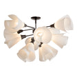 Hubbardton Forge 2021 Dark Smoke Spun Frost (SH) Mobius 12-Light Semi-Flush