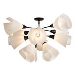 Hubbardton Forge 2021 Black Spun Frost (SH) Mobius 12-Light Semi-Flush