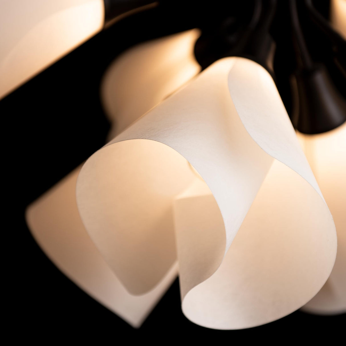 Hubbardton Forge 2021 Black Spun Frost (SH) Mobius 12-Light Semi-Flush