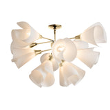 Hubbardton Forge 2021 Modern Brass Spun Frost (SH) Mobius 12-Light Semi-Flush