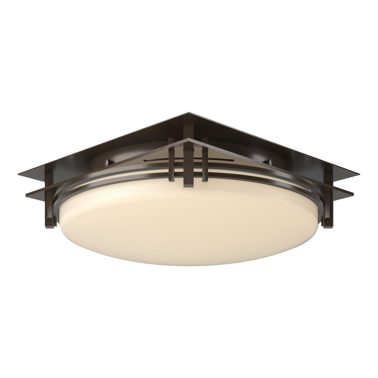 Hubbardton Forge 2005 Bronze Opal Glass (GG) Banded Semi-Flush