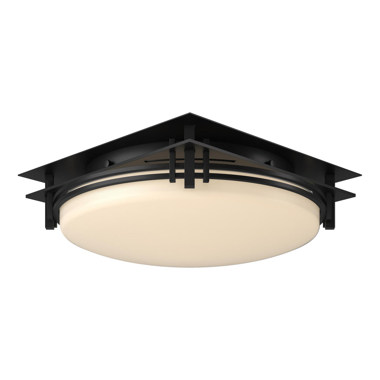 Hubbardton Forge 2005 Black Opal Glass (GG) Banded Semi-Flush