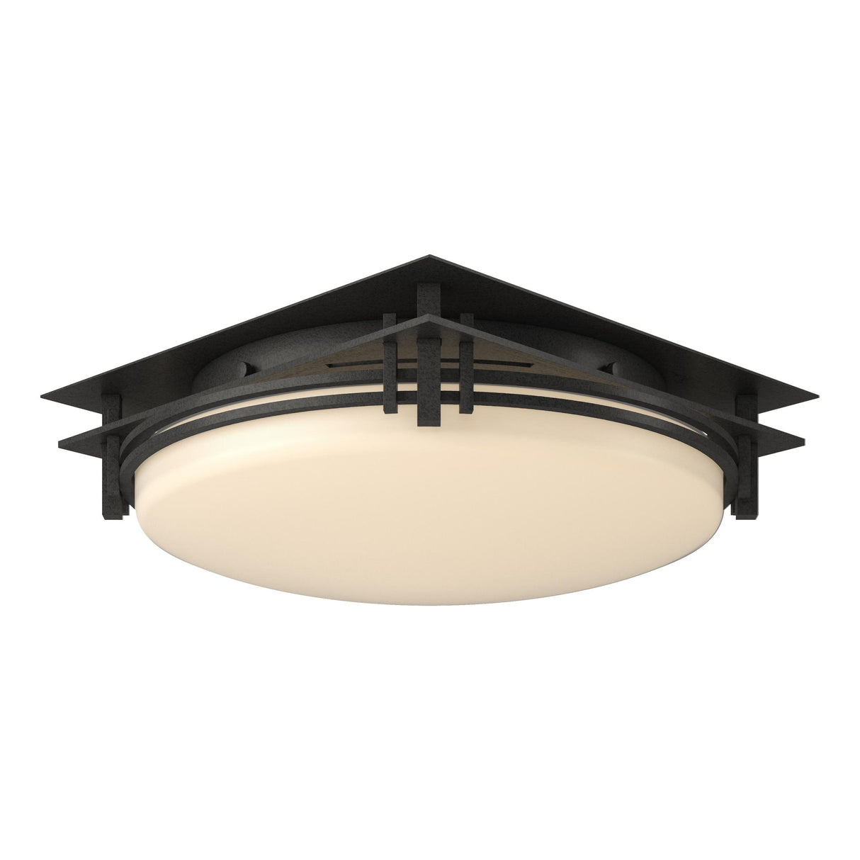 Hubbardton Forge 2005 Natural Iron Opal Glass (GG) Banded Semi-Flush