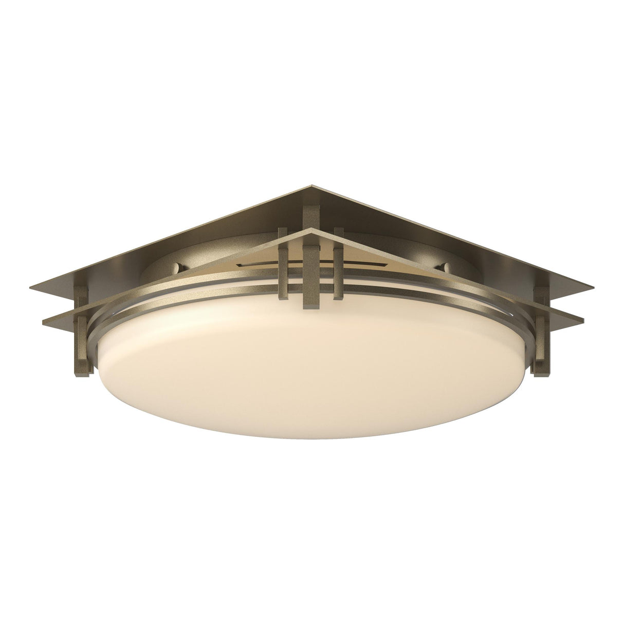 Hubbardton Forge 2005 Soft Gold Opal Glass (GG) Banded Semi-Flush