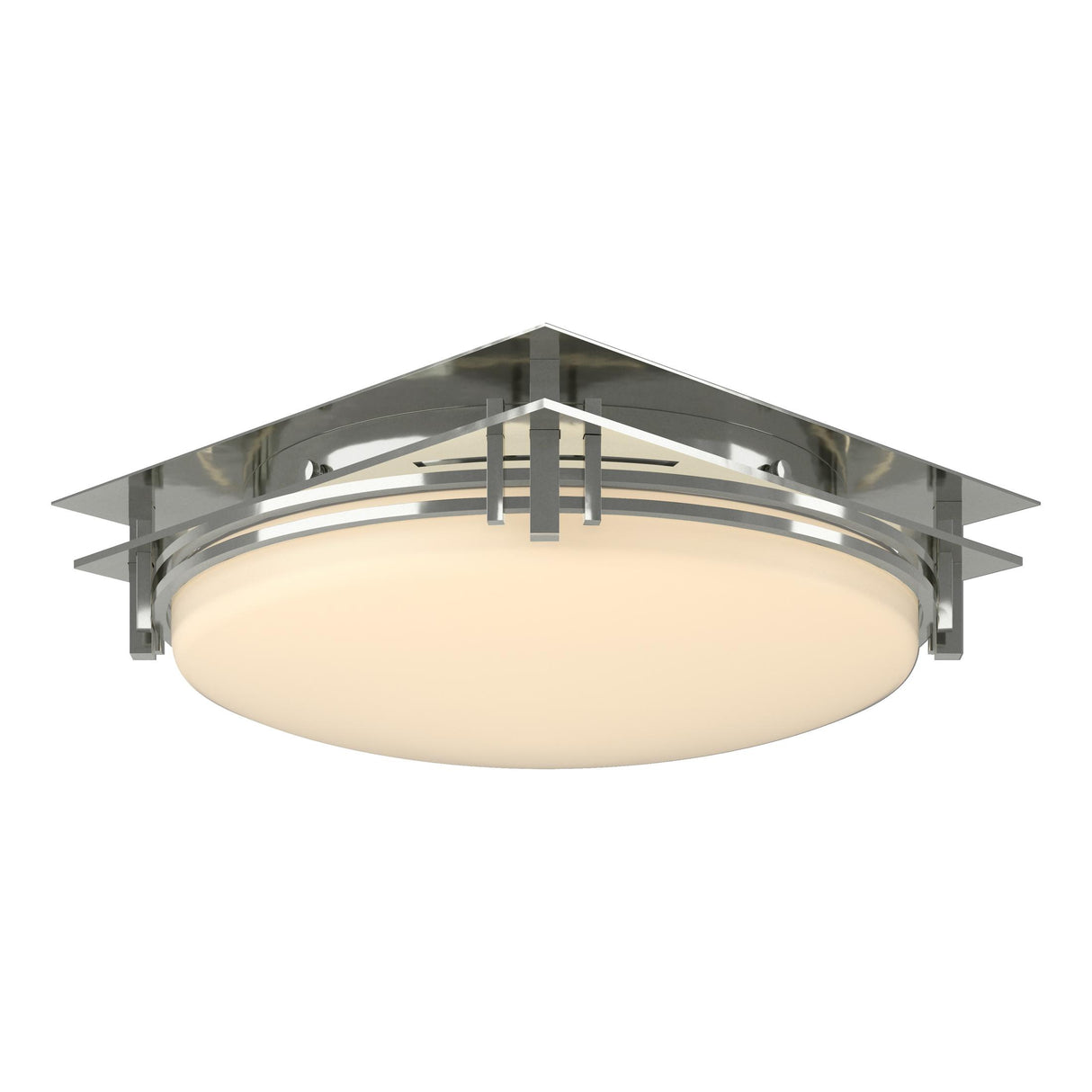 Hubbardton Forge 2005 Sterling Opal Glass (GG) Banded Semi-Flush