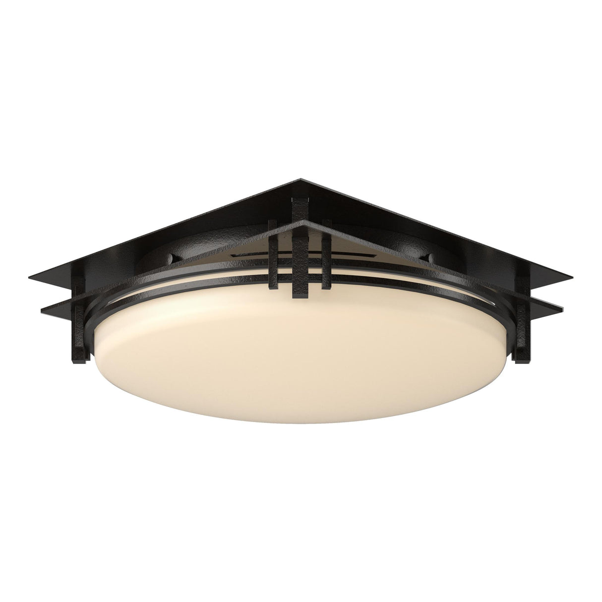 Hubbardton Forge 2005 Oil Rubbed Bronze Opal Glass (GG) Banded Semi-Flush