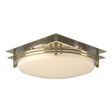 Hubbardton Forge 2005 Modern Brass Opal Glass (GG) Banded Semi-Flush