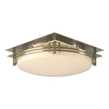 Hubbardton Forge 2005 Modern Brass Opal Glass (GG) Banded Semi-Flush