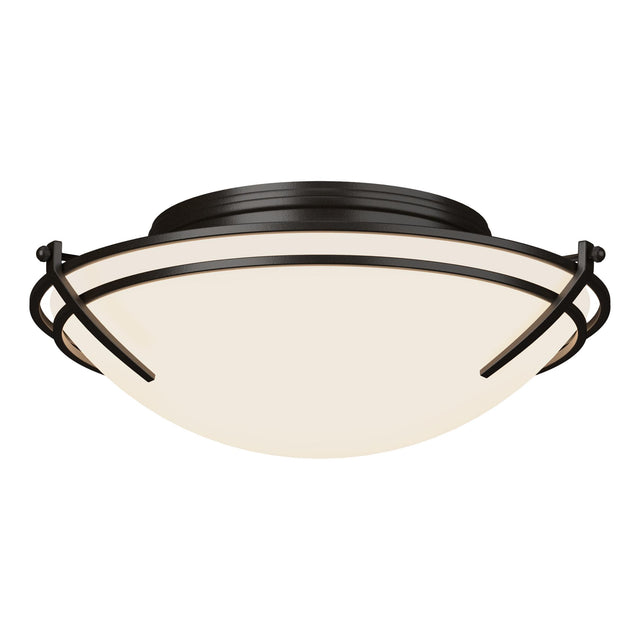 Hubbardton Forge 2005 Oil Rubbed Bronze Opal Glass (GG) Presidio Tryne Flush Mount