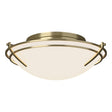 Hubbardton Forge 2005 Modern Brass Opal Glass (GG) Presidio Tryne Flush Mount