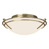 Hubbardton Forge 2005 Modern Brass Opal Glass (GG) Presidio Tryne Flush Mount