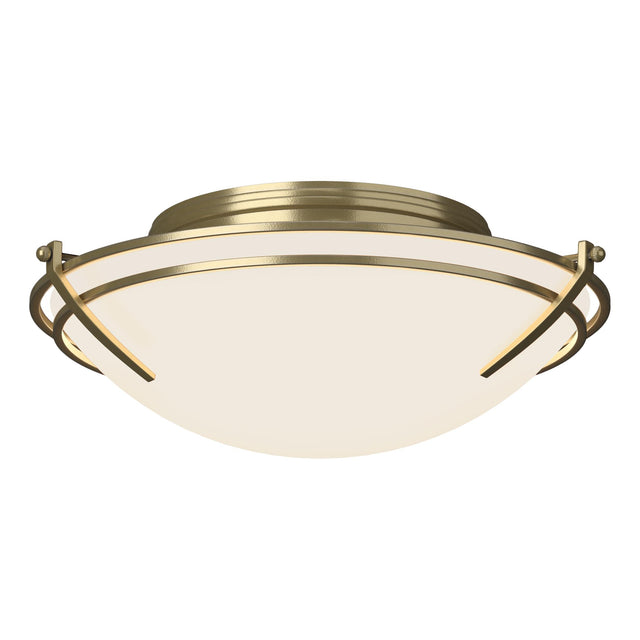 Hubbardton Forge 2005 Modern Brass Opal Glass (GG) Presidio Tryne Flush Mount