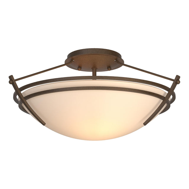 Hubbardton Forge 2000 Bronze Opal Glass (GG) Presidio Tryne Small Semi-Flush