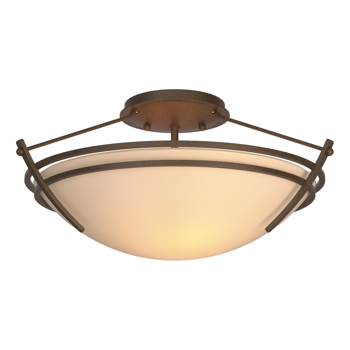 Hubbardton Forge 2000 Bronze Sand Glass (SS) Presidio Tryne Small Semi-Flush