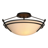 Hubbardton Forge 2000 Black Sand Glass (SS) Presidio Tryne Small Semi-Flush