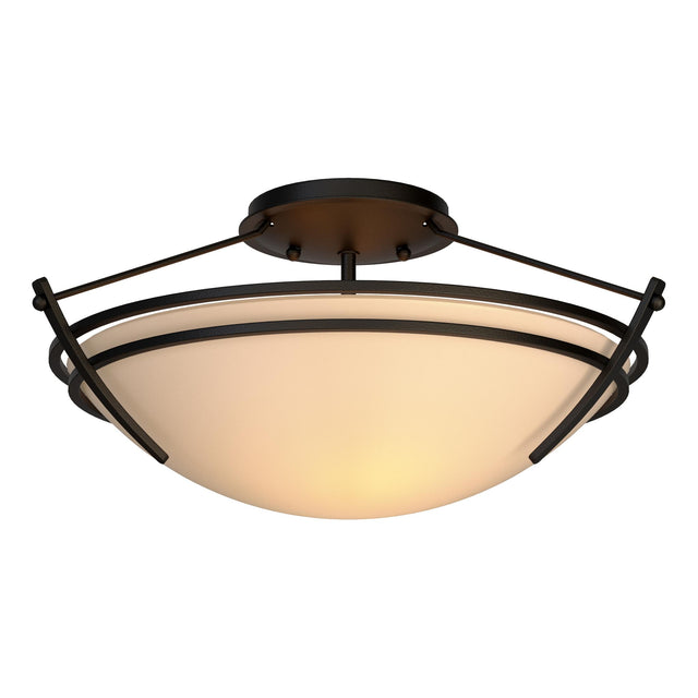 Hubbardton Forge 2000 Black Sand Glass (SS) Presidio Tryne Small Semi-Flush