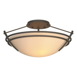 Hubbardton Forge 2000 Natural Iron Sand Glass (SS) Presidio Tryne Small Semi-Flush