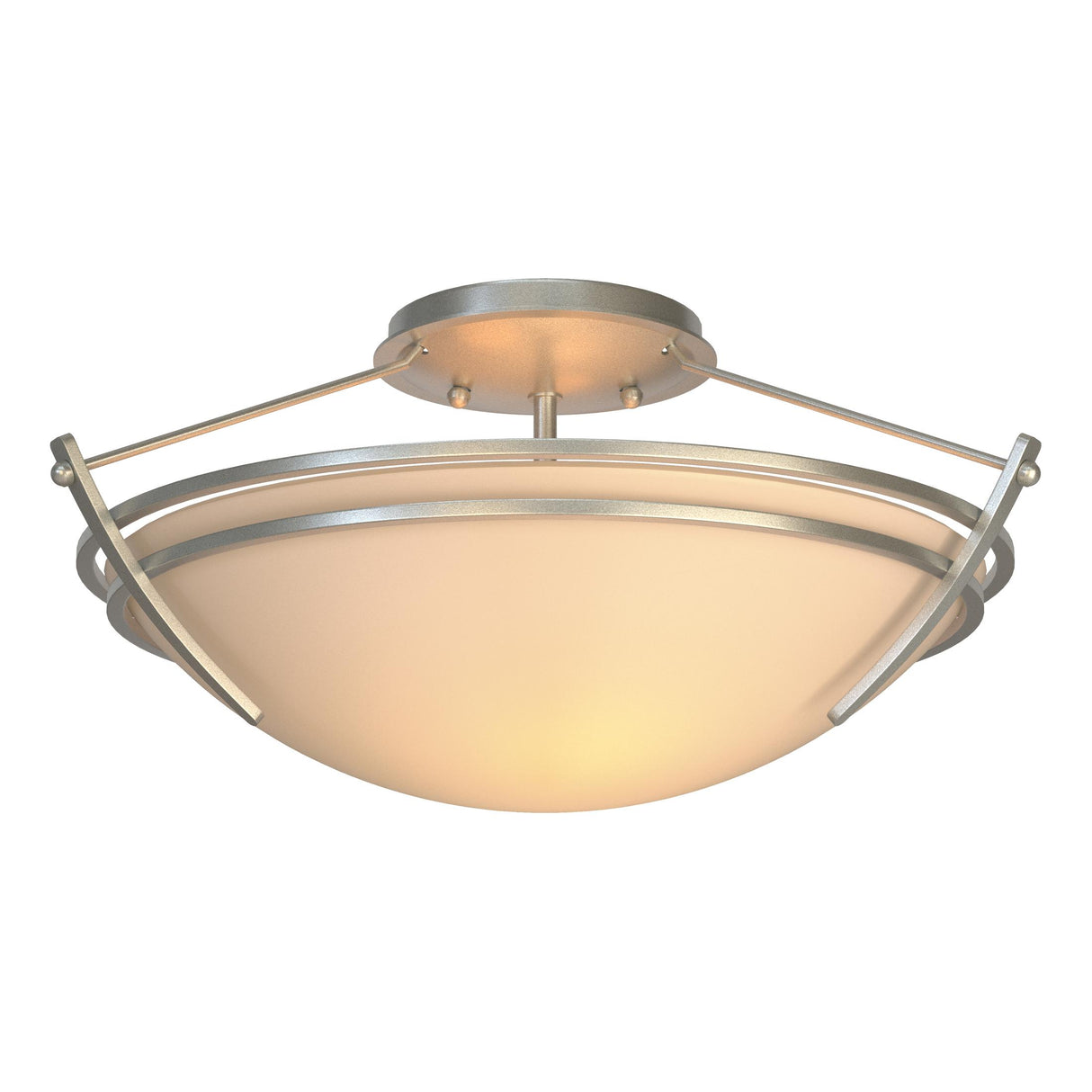 Hubbardton Forge 2000 Vintage Platinum Sand Glass (SS) Presidio Tryne Small Semi-Flush