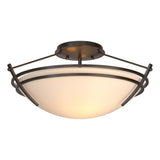 Hubbardton Forge 2000 Oil Rubbed Bronze Opal Glass (GG) Presidio Tryne Small Semi-Flush