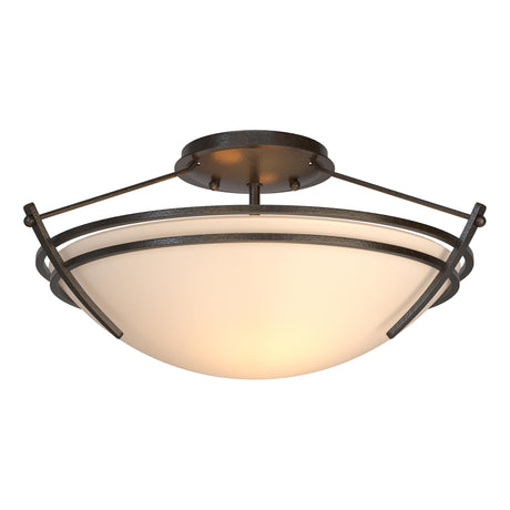 Hubbardton Forge 2000 Oil Rubbed Bronze Opal Glass (GG) Presidio Tryne Small Semi-Flush