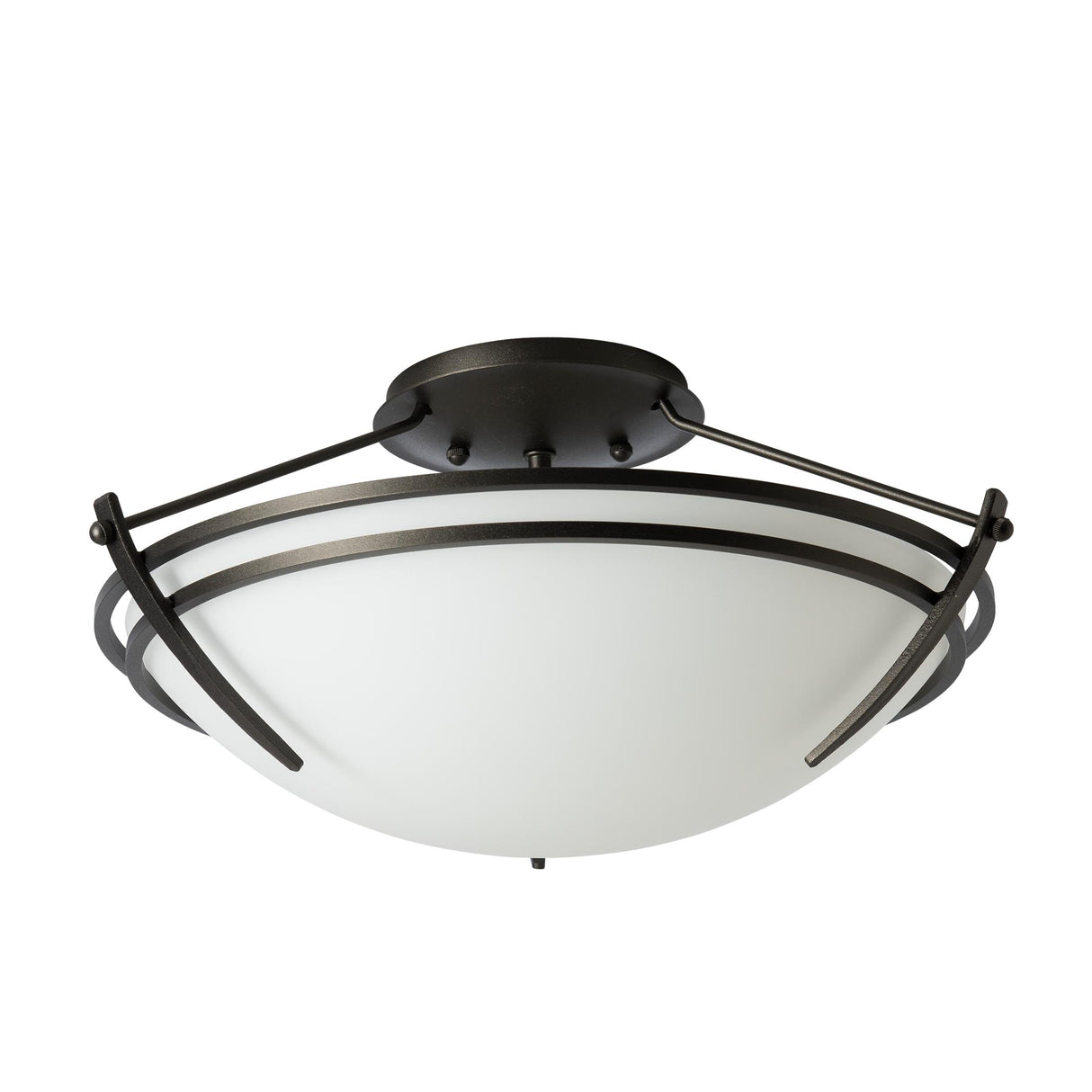 Hubbardton Forge 2000 Oil Rubbed Bronze Opal Glass (GG) Presidio Tryne Small Semi-Flush