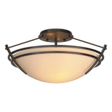 Hubbardton Forge 2000 Oil Rubbed Bronze Sand Glass (SS) Presidio Tryne Small Semi-Flush