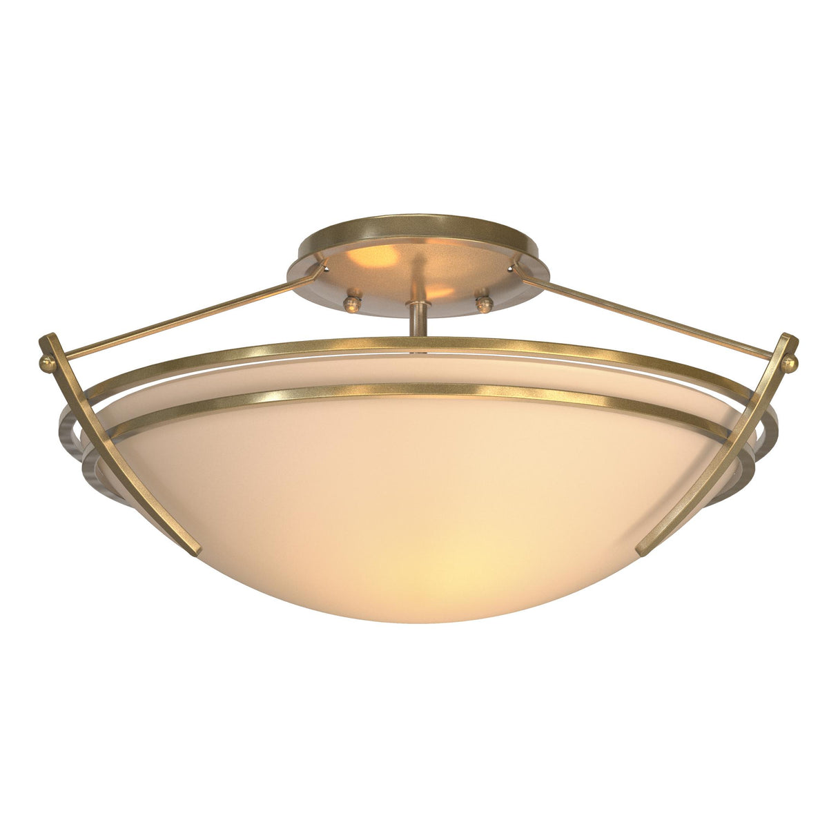 Hubbardton Forge 2000 Modern Brass Sand Glass (SS) Presidio Tryne Small Semi-Flush