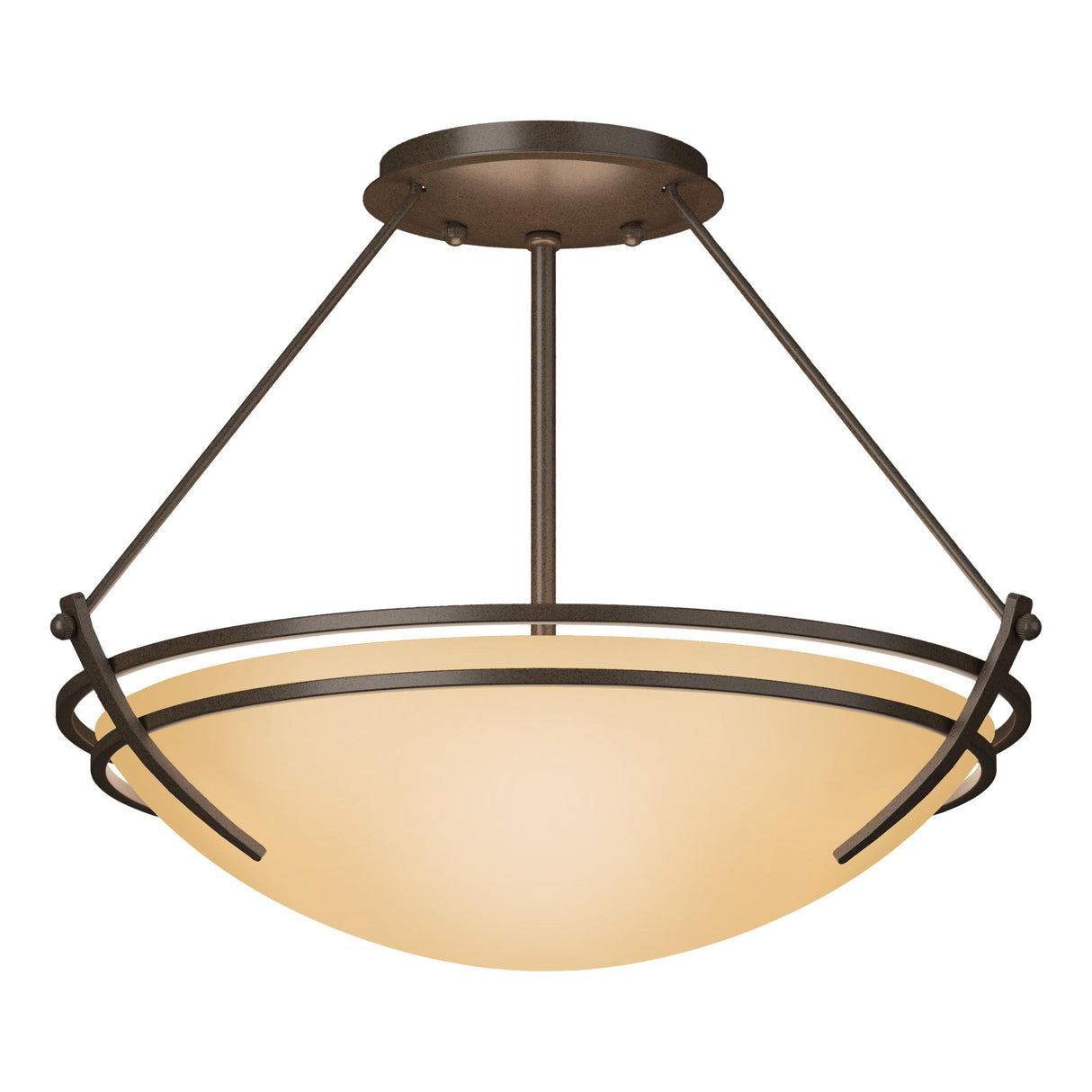 Hubbardton Forge 2000 Bronze Sand Glass (SS) Presidio Tryne Semi-Flush
