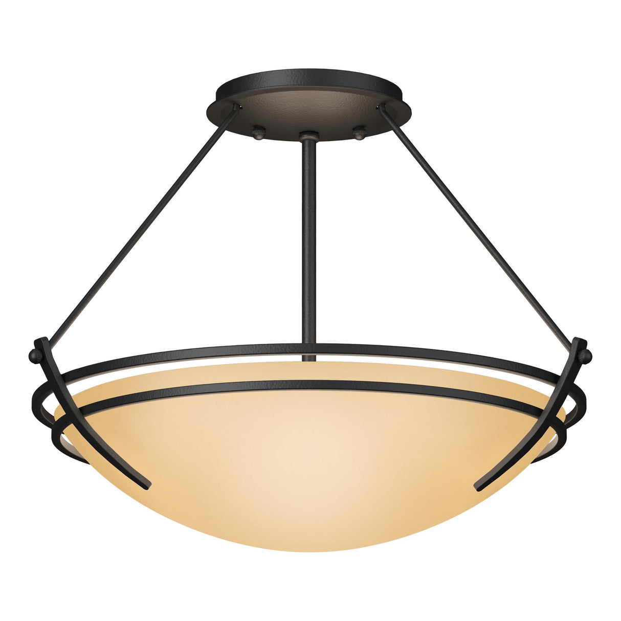 Hubbardton Forge 2000 Black Sand Glass (SS) Presidio Tryne Semi-Flush